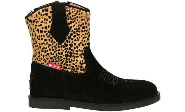 Shoesme Enkellaarsjes - Si20w059-b Black Brown Leopard Meisjes - Shoesme